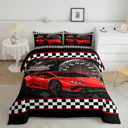 Feelyou Race Car Bedding Set Twin Size for Boys Girls