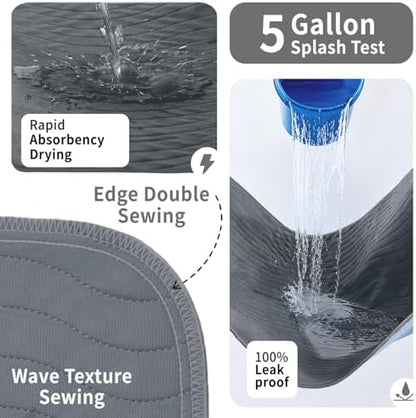 Accompagner Incontinence Bed Pads Washable Waterproof, Ultra-Absorbent Reusable Underpads for Diaper Changing, Nursing, Bedridden, Adults, Seniors, Kids and Dogs (Dark Gray, 24"x24"(Pack of 6))
