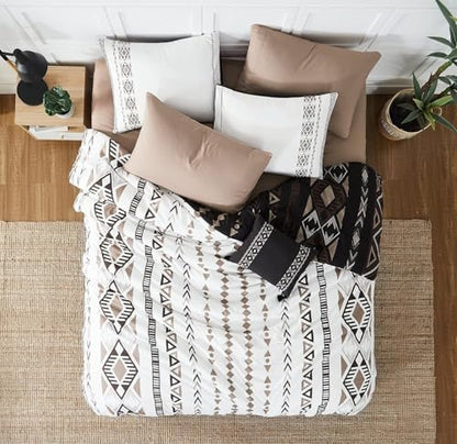Oversized King Comforter Sets - 7 Pieces Western Bedding Boho Bed in a Bag