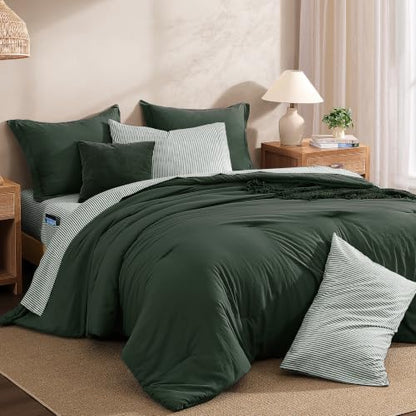 Super King Plus Comforter Set-7 Pieces Soft Bed in a Bag King Bedding Set