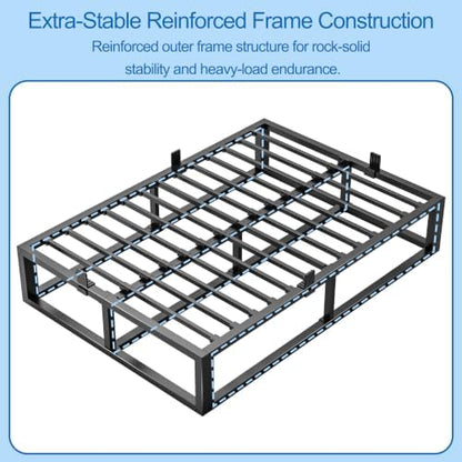 Bilily 6 Inch Queen Bed Frame with Steel Slat Support,Low Profile Queen Metal Platform Bed Frame Mattress Foundation,Heavy Duty,No Box Spring Needed,Easy Assembly,Noise Free