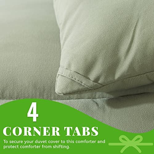 Down Alternative Comforter Sage Green Queen Size - All Season Duvet Insert