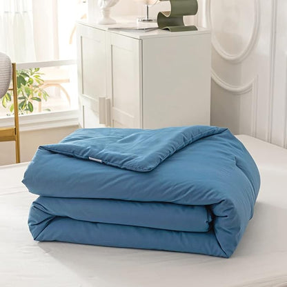 KAREVER Blue Comforter Set Queen Bedding Set Women Soft Bed Comforter Set Breathable Blanket Men Lake Blue Lightweight Quilts Set Queen Size