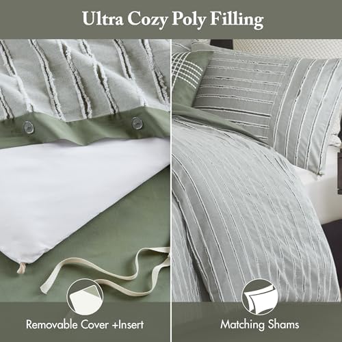 Madison Park Farmhouse King Cotton Comforter Set with Removable Cover, 9pc