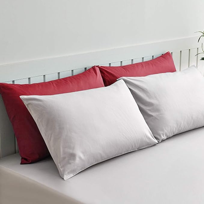 NTBAY King Pillowcase Set - 2 Pack Brushed Microfiber 20x36 Pillowcases - Soft, Wrinkle-Free, Fade-Resistant, Stain-Resistant, Red Pillowcases with Envelope Closure - 20x36 Inches, Red