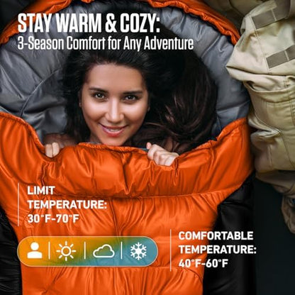 VENTURE 4TH Backpacking Sleeping Bag for Camping - Single, XXL & Double