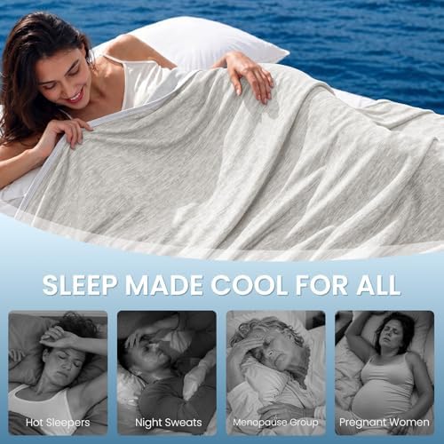 Topcee Cooling Blanket for Night Sweats Absorbs Heat to Keep Adults, Children Cool on Warm Nights, Q-Max 0.5 Cooling Blankets for Hot Sleepers, Ultra-Cool Lightweight Sofa Throw Blanket (50"x70")