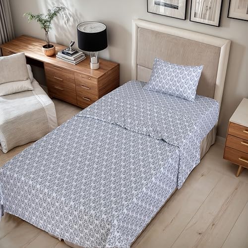 RUVANTI Flannel Sheets Set Twin XL Size, Damask