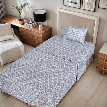 RUVANTI Flannel Sheets Set Twin XL Size, Damask