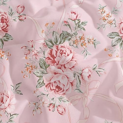 BLOOMHAVEN Queen Comforter Set-7 Pieces Pink Floral Bed in a Bag Queen