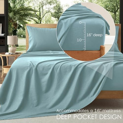 100% Organic Linen Sheets Full Size Bed Sheets for Hot Sleepers