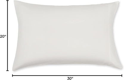 Amazon Basics Standard Pillowcases Set of 2 - Lightweight, Super Soft Easy Care Microfiber, Cream, 30" L x 20" W, Pillows Not Included