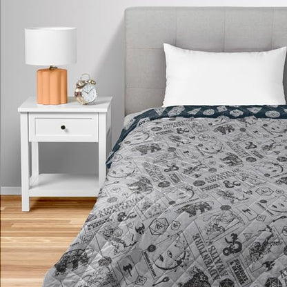 Northwest Dungeons & Dragons Adventure Awaits Twin Quilted Blanket, Comfy Throw, Adults Boys Girls, Soft Lightweight Bedding for Bed, or Couch, 60 x 80 inches