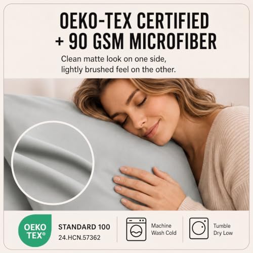 CozyLux Twin XL Sheet Set 4-Piece, 21-Inch Deep Pocket, Soft Brushed Feel