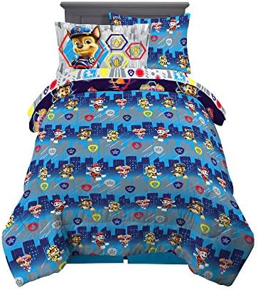 Franco Kids Bedding Super Soft Comforter and Sheet Set with Sham, 5 Piece Twin Size, Paw Patrol Movie