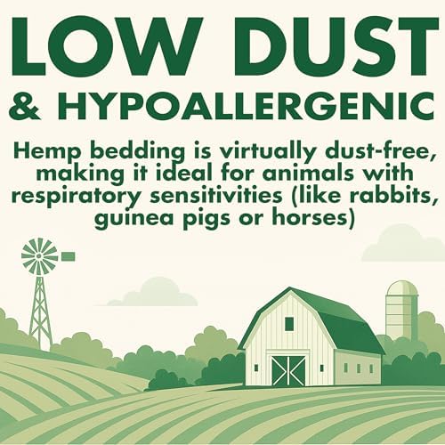 CountryMax Hemp Bedding – Low Dust, Super Absorbent, Natural Odor Control, Eco-Friendly for Chicken Coops, Rabbits, Horses & Reptiles, 33 lb (Pack of 1)