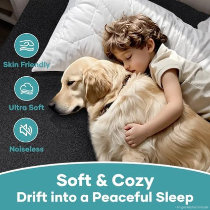 OhGeni Waterproof Mattress Protector, Twin Size Mattress Pad Fitted with Deep Pocket 6"-16", Breathable Noiseless & Soft, Washable Dirt-Proof Mattress Cover for Home, Hotel, Black, Daybed Cover