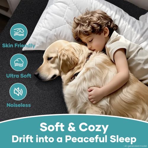 OhGeni Waterproof Mattress Protector, Full Size Mattress Pad Fitted with Deep Pocket 6"-18", Breathable Noiseless Soft, Washable Dirt-Proof Mattress Cover, Black, More Than 99 pcs fibers, Daybed Cover