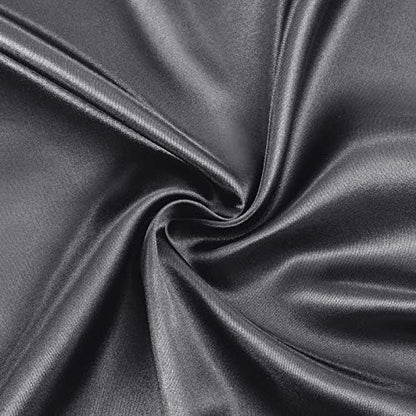 SiinvdaBZX 4Pcs Satin Sheet Set King Size 15-Inch Deep Pocket, Grey