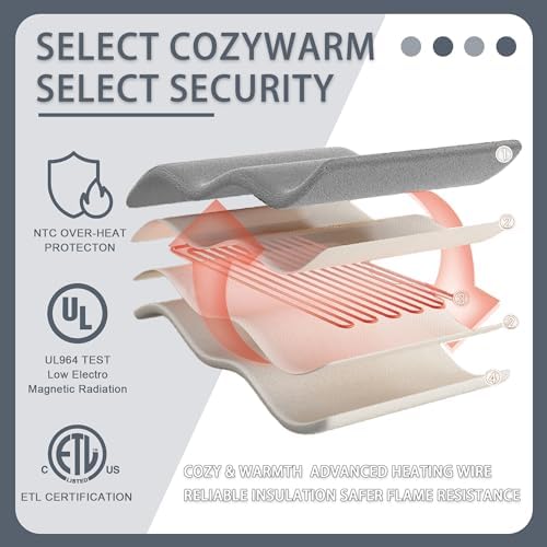 Heated Blanket Full 72" x 84", Checked Electric Blanket, Gray