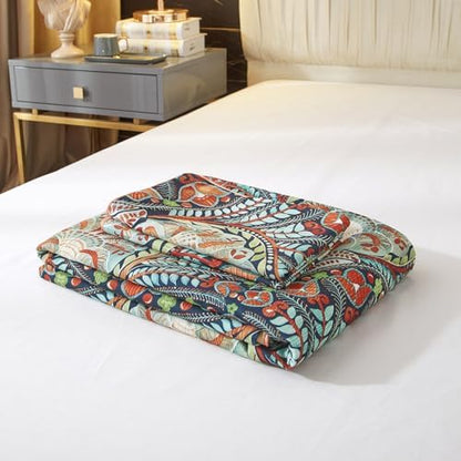 VM VOUGEMARKET Medallion Duvet Cover Set King Boho Paisley Print Bedding Set 3 Pieces Sateen Cotton Rustic Bohemian Comforter Cover with Zipper Ties