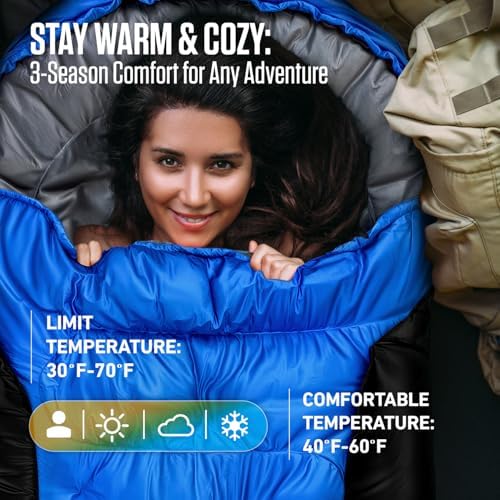 VENTURE 4TH Backpacking Sleeping Bag for Camping - Single, XXL & Double