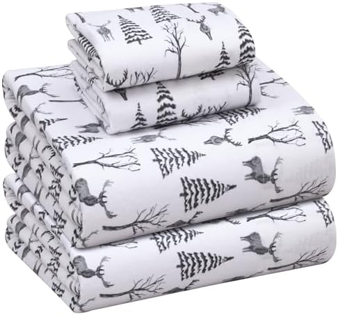 RUVANTI Flannel Sheets Set Queen Size, Dry Winter