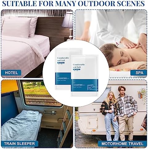 Preboun 10 Sets Disposable Bed Sheets for Travel Queen Size