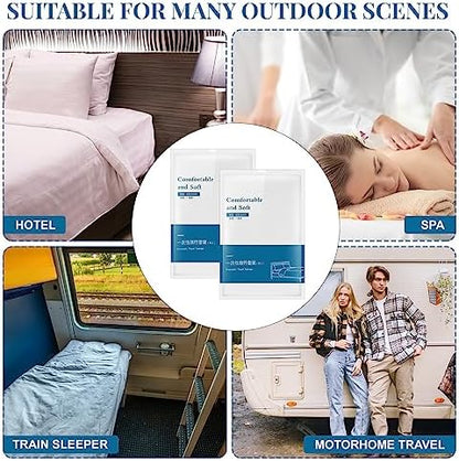 Preboun 10 Sets Disposable Bed Sheets for Travel Queen Size