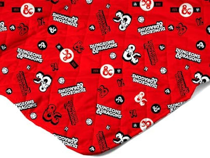 Northwest Dungeons & Dragons Roll for Initiative Full/Queen Quilted Blanket, Comfy Throw, Soft Lightweight Bedding for Bed, or Couch, 90 x 90 inches