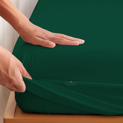 Split Head Flex 2 Qty Fitted Sheet for Adjustable Bed, King 39" Split Down from The Top, 100% Egyptian Cotton 600 Thread Count, 18" Deep Pocket, Super Soft Wrinkle Free, Olive