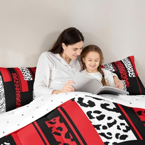 Feelyou Animal Print Leopard Zebra Comforter Set King Size Kids Boys