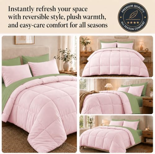 Anluoer Full Size Comforter Sets, 7 Piece Bed in a Bag Full Bedding Sets