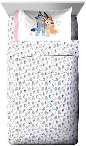 Bluey Bingo Twin Comforter Set 5 Piece Soft Kids Cartoon Bedding, Multi