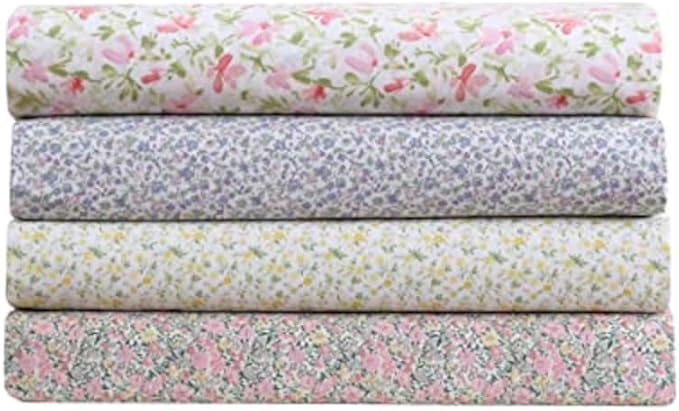 Laura Ashley - Twin XL Sheets, Cotton Percale Bedding Set, Lightweight & Breathable Home Decor, Dorm Room Essentials (Norella Pink, Twin XL)