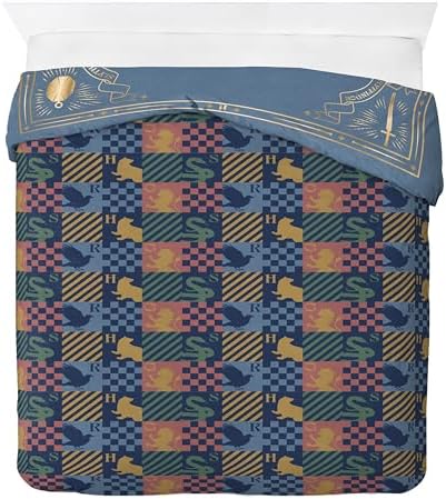 Jay Franco Duvet Cover Set – 3 Piece Comforter Cover and Sham Set, Super Soft Cozy Kids Bedding (Insert Not Included) Blue - Harry Potter, Queen