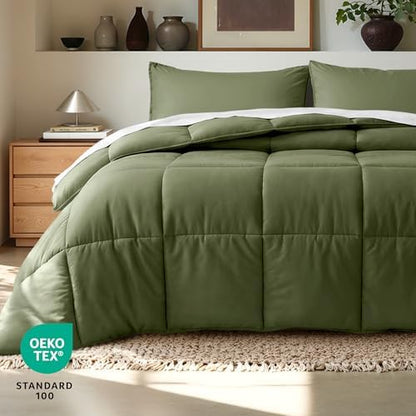 Bare Home Comforter Set - 1800 Ultra Soft (Oversized Queen, Cypress)