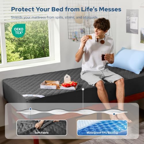 BEDLORE 2 Pack Waterproof Mattress Protector, Twin XL Size Mattress Pad