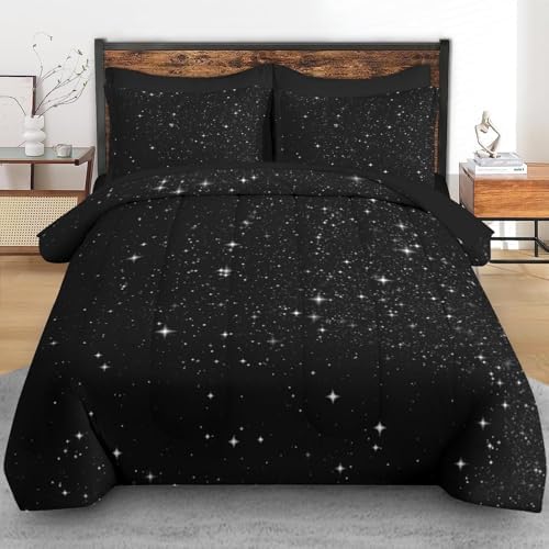 Pamnest Full Comforter Set with Sheets, 7 Pieces Space Starry Bedding