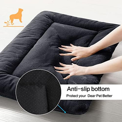 Dog Crate Pad Washable Dog Bed for Crate Small Cozy Mat 22-Inch Dark Gray