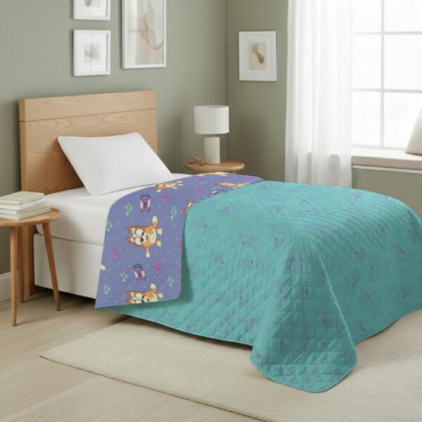 Northwest Bluey Bingo Dance Party Quilted Throw Blanket – Official Cartoon Throw Blanket Featuring Bluey, for Adults Boys Girls Bed, Couch, or Playroom, 60 x 80 Inches