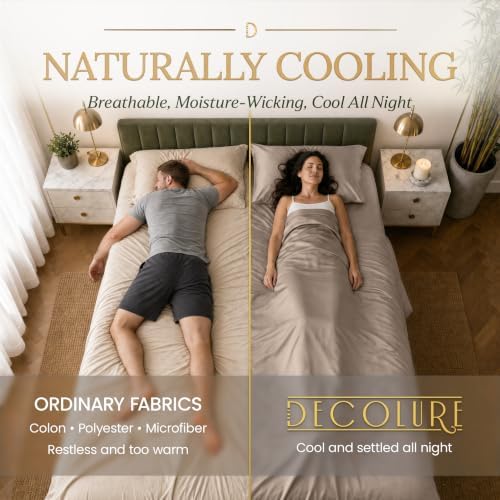 DECOLURE 100% Viscose Derived from Bamboo Sheets Queen Size | 6 Pc Bed Set