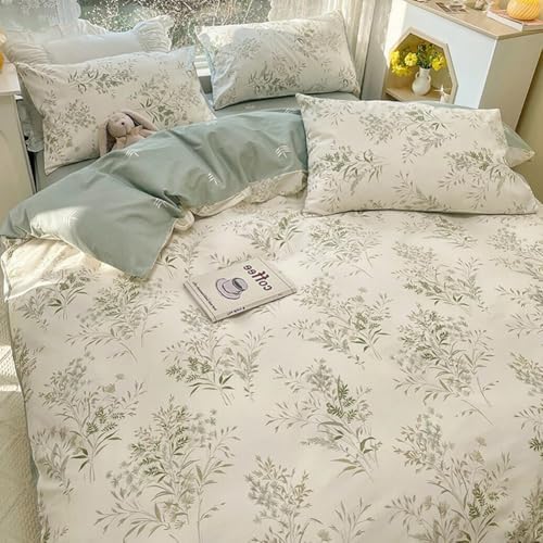 LifeTB Botanical Floral Comforter Set Twin XL, Chic Garden Floral Bedding Comforter with 2 Pillowcases, Soft Fluffy Girls Cottagecore Bedding Set, Breathable Comfy Vintage Botanical Comforter Set