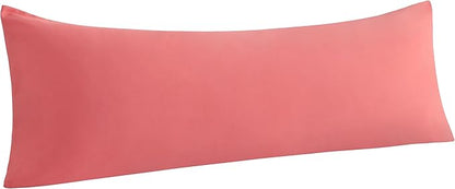 NTBAY Body Pillowcase - Brushed Microfiber 20x54 Pillowcase - Soft, Wrinkle-Free, Fade-Resistant, Stain-Resistant, Coral Pink Body Pillow Cover with Envelope Closure - 20x54 Inches, Coral Pink