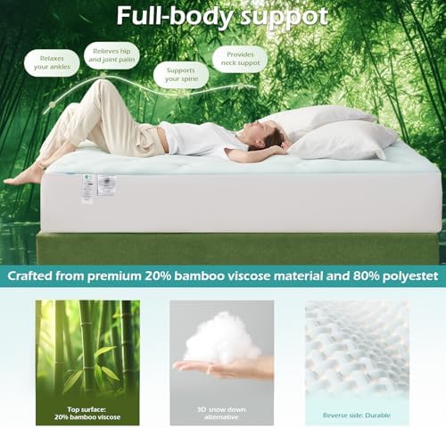 Hansleep California King Mattress Topper Memory Foam, Mattress Pad