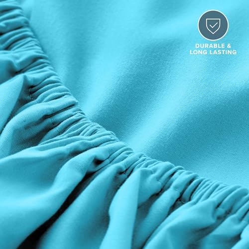 Bare Home Queen Fitted Sheet - 1800 Ultra-Soft (Queen, Aqua)