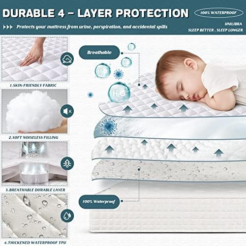 UNILIBRA Twin XL Mattress Cover Waterproof, Deep Pocket Mattress Pad Protector Fits to 6''-19'', Breathable Hollow Cotton Filling Quilted Mattress Protector for Twin XL Size