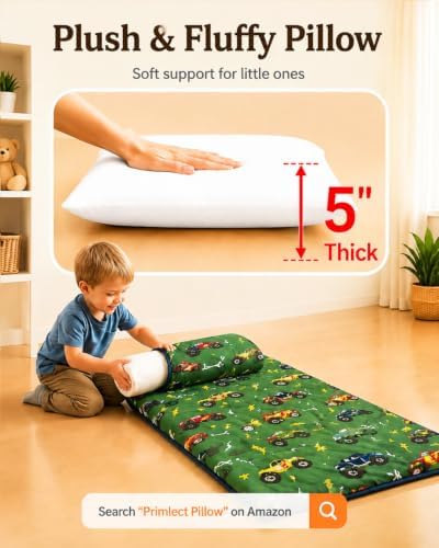 Primlect Toddler Nap Mat with Pillow, Thickened Extra Large Sleeping Bag