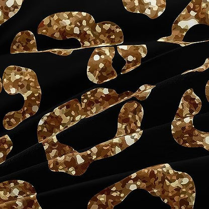Twin Size Cheetah Print Duvet Cover Set Leopard Print Comforter Covers Brown Lip Bed Set Animal Print Bedroom Decor for Kids Teens Boys and Girls
