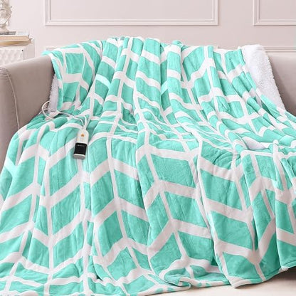 VENTIMI Heated Blanket Full, 9 Heat Levels & 2-10 Hours Auto Off, Green
